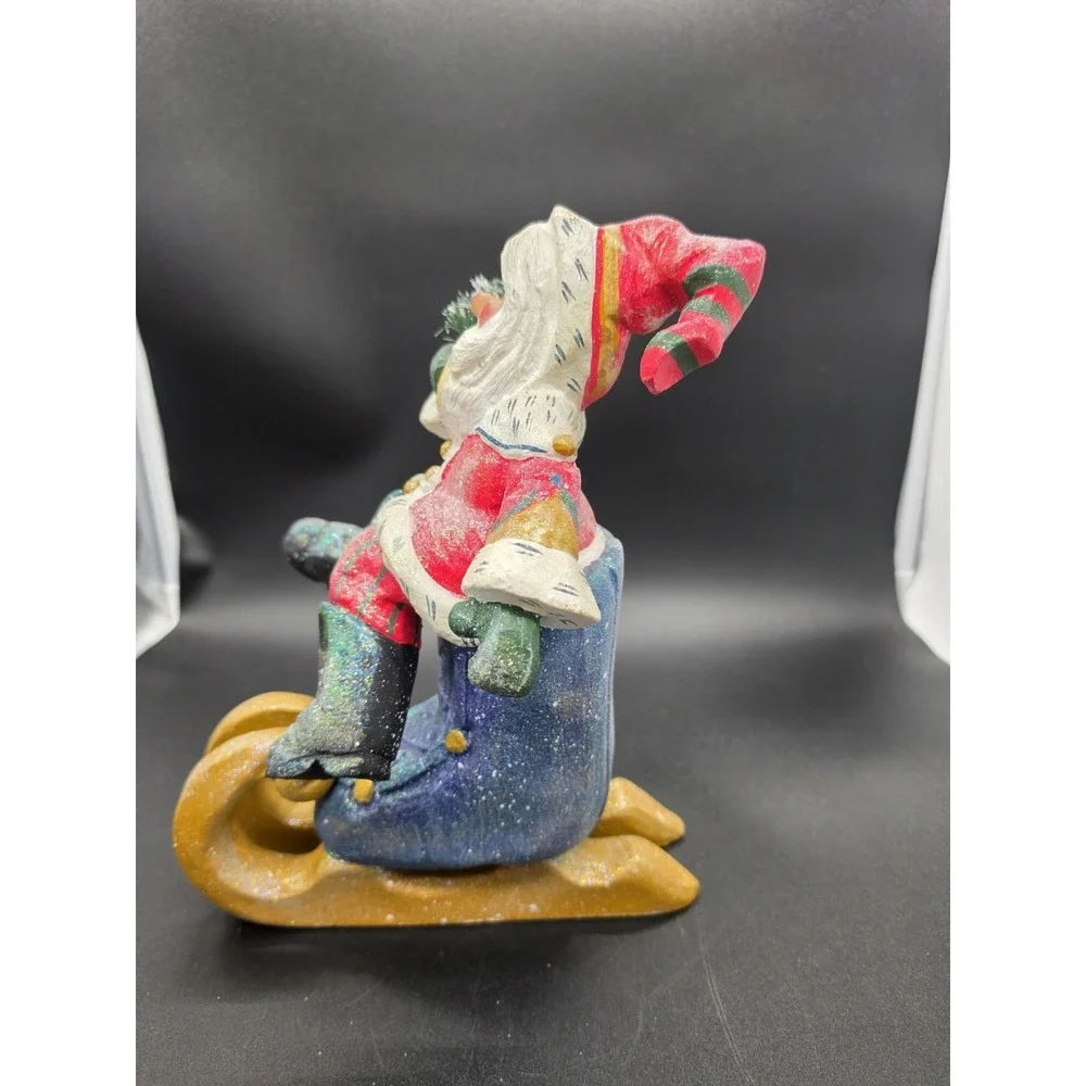 Vintage 1999‎ House Of Hatten Denise Calla Santa Claus Riding On An Ice Skate